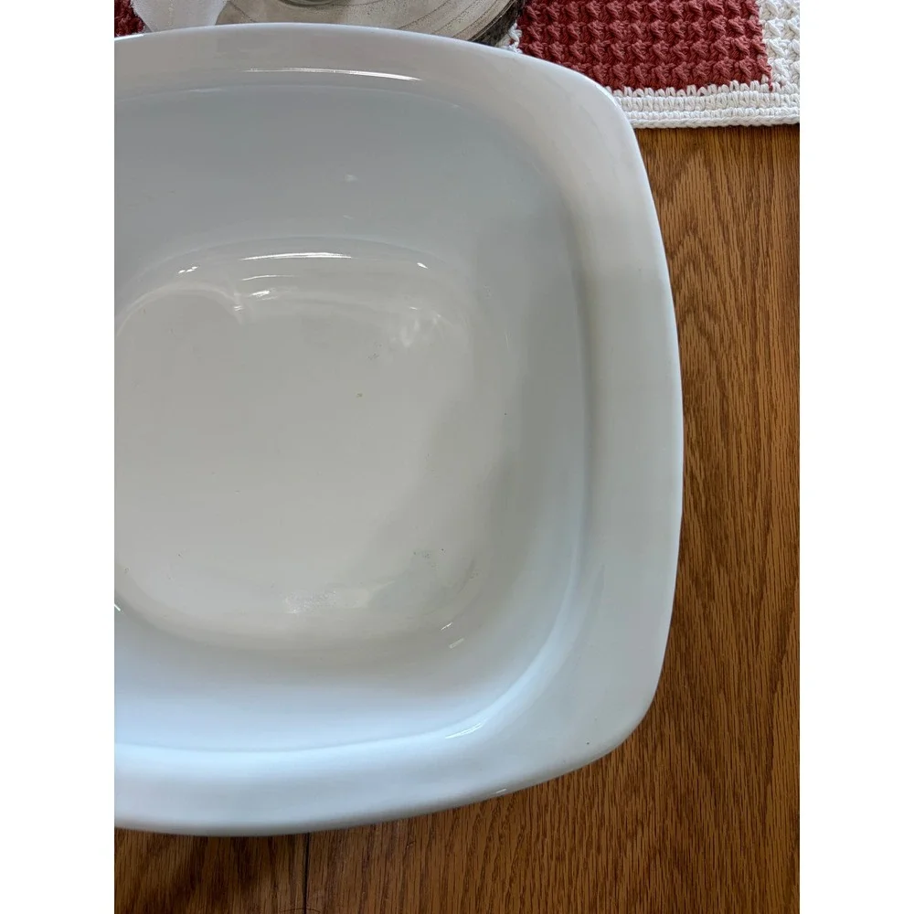Corning Ware Cornflower Blue Dutch Oven with Lid Vintage White Square